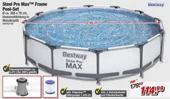 Poco Bestway Steel Pro Max Frame Pool Set Ø ca. 366 x 76 cm Angebot