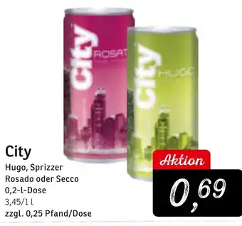 KONSUM City Hugo, Sprizzer, Rosado oder Secco 0,2 L Dose Angebot