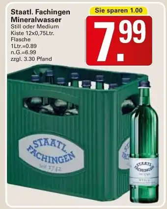 WEZ Staatl.Fachingen Still, Medium 12*750ml Angebot