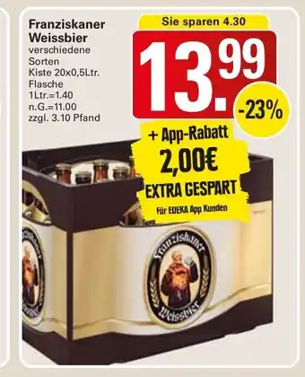 WEZ Franziskaner Weissbier 20*500ml Angebot