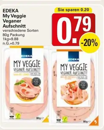 WEZ Edeka My Veggie Veganer Aufschnitt 80g Angebot