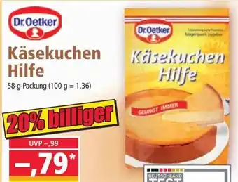 Norma Dr. Oetker Käsekuchen Hilfe 58 g Angebot