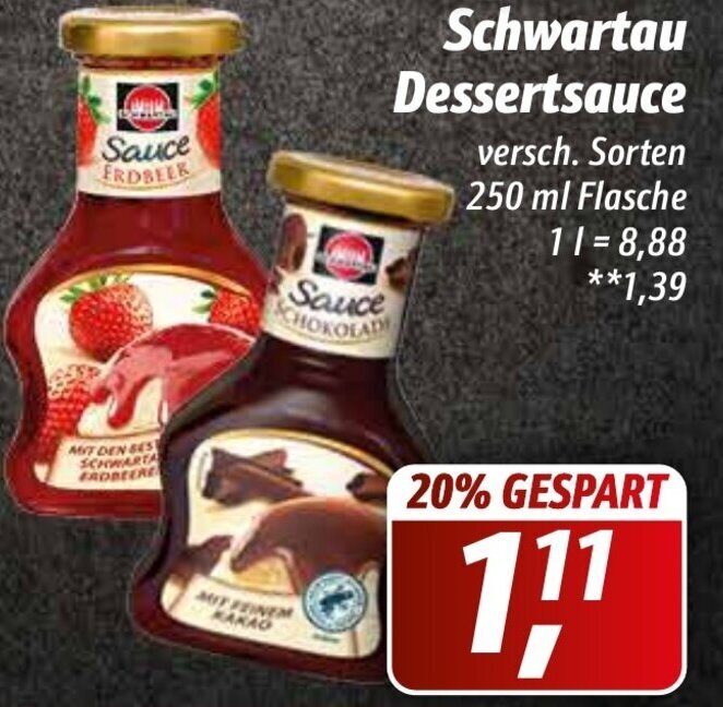 Schwartau Dessertsauce 250 ml Flasche Angebot bei Simmel
