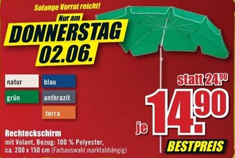 B1 Discount Baumarkt Rechteckschirm Angebot