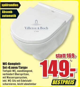 B1 Discount Baumarkt WC Komplett Set ,,O.novo/Targa" Angebot