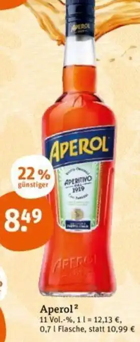 tegut Aperol 0,7 L Flasche Angebot