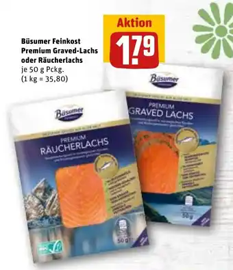 REWE Busumer Feinkost Premium Graved-Lachs o. Raucherlachs 50g Angebot