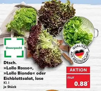 Kaufland „lollo Rosso“, „lollo Bionda“ Oder Eichblattsalat, Lose Angebot