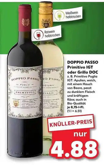 Kaufland Doppio Passo Primotivo Igt Oder Grillo Doc Angebot