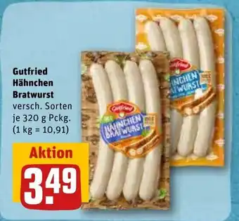 REWE Gutfried Hahnchen Bratwurst 320g Angebot