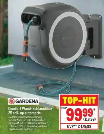 METRO Gardena Comfort Wand-schlauchbox 25 Roll-up Automatic Angebot