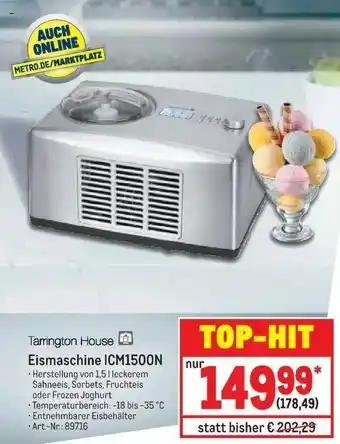 METRO Tarrington House Eismaschine Icm1500n Angebot