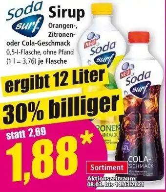 Norma Soda Surf Sirup 0,5 L Angebot