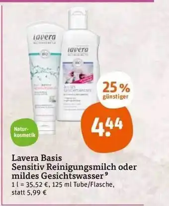 tegut Lavera Basis Sensitiv Reinigungsmilch Oder Mildes Gesichtswasser Angebot