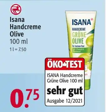 Rossmann Isana handcreme olive Angebot