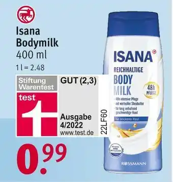 Rossmann Isana bodymilk Angebot