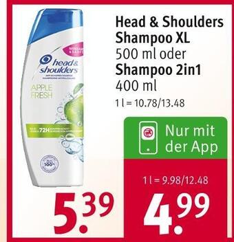 Rossmann Head & shoulders shampoo Angebot