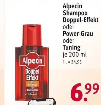 Rossmann Alpecin shampoo doppel-effekt, power-grau oder tuning Angebot