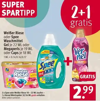 Rossmann Weißer riese oder spee waschmittel gel, megaperls oder caps Angebot