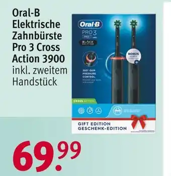 Rossmann Oral-b elektrische zahnbürste pro 3 cross action 3900 Angebot