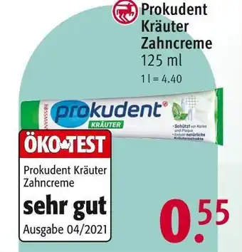 Rossmann Prokudent kräuter zahncreme Angebot