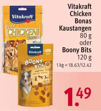 Rossmann Vitakraft chicken bonas kaustangen oder boony bits Angebot