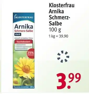 Rossmann Klosterfrau arnika schmerz-salbe Angebot