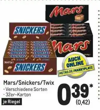 METRO Mars-snickers-twix Angebot