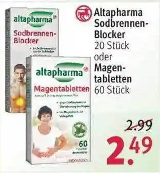 Rossmann Altapharma Sodbrennen-blocker Oder Magen-tabletten Angebot