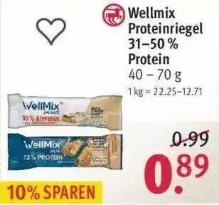 Rossmann Wellmix Proteinriegel 31-50% Protein Angebot