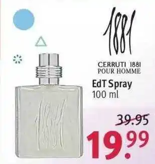 Rossmann Cerruti 1881 Pour Homme EdT Spray Angebot