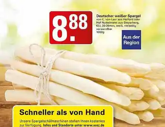 WEZ Deutscher Weißer Spargel Angebot