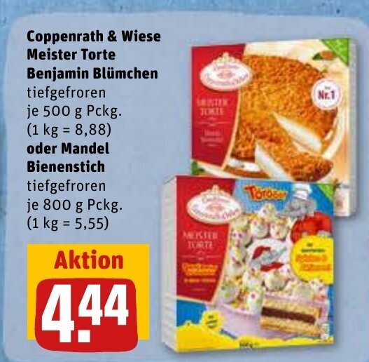 Coppenrath & Wiese Meister Torte 500g o. Mandel Bienenstich 800g Angebot bei REWE