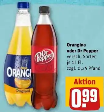 REWE Orangina o. Dr. Pepper 1L Angebot