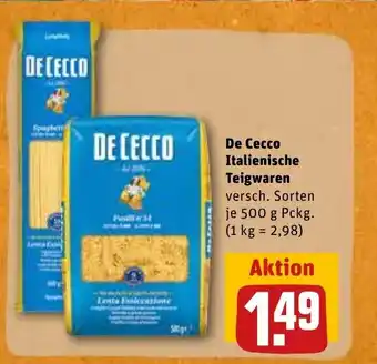 REWE De Cecco Italienische Pasta 500g Angebot