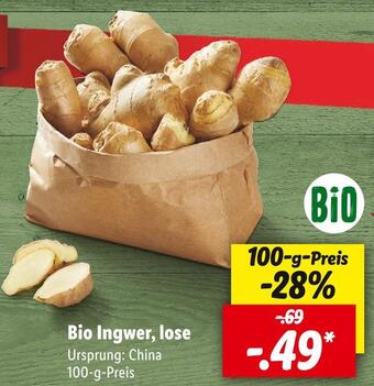 Lidl Bio ingwer, lose Angebot