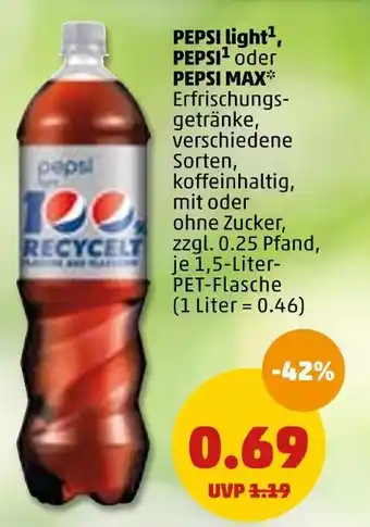 PENNY Pepsi light,pepsi oder pepsi max erfrischungsgetränke Angebot