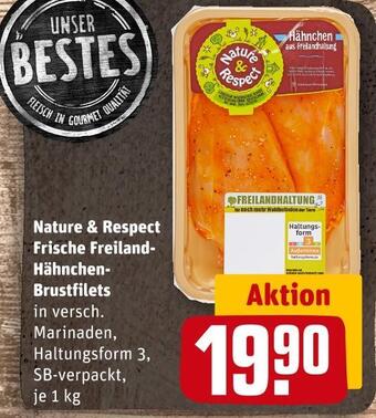 REWE Nature & respect frische freiland-hähnchen-brustfilets Angebot