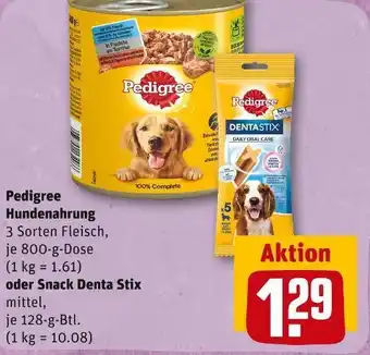 REWE Pedigree hundenahrung oder snack denta stix Angebot