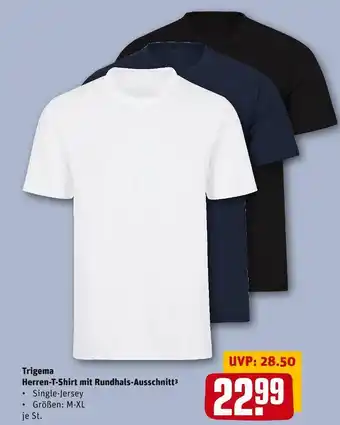 REWE Trigema herren-t-shirt mit rundhals-ausschnitt Angebot