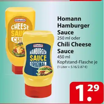 Famila Nord Ost Homann hamburger sauce oder chili cheese sauce Angebot