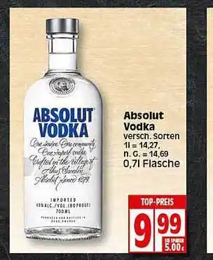 Elli Markt Absolut Vodka Angebot