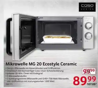 Selgros Caso Mikrowelle MG Ecostyle Ceramic Angebot