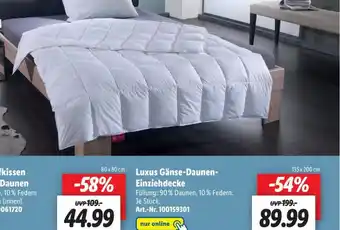 Lidl Sannwald Luxus Ganse-Daunen-Einziehdecke 135*200 Angebot