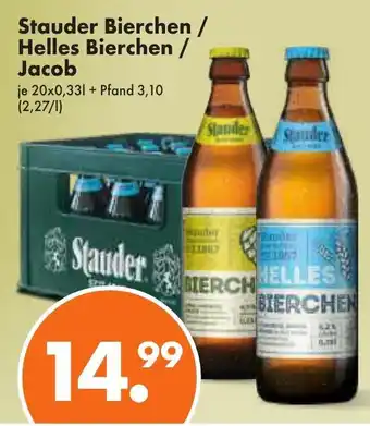 Trink und Spare Stauder Bierchen / Helles Bierchen / Jacob 20*330ml Angebot