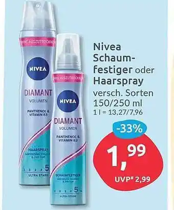 Budni Nivea Schaum Festiger Oder Haarspray Angebot