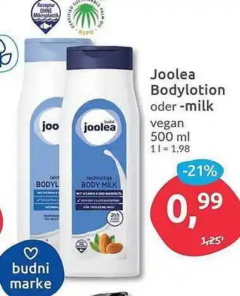 Budni Joolea Bodylotion Oder Milk Angebot