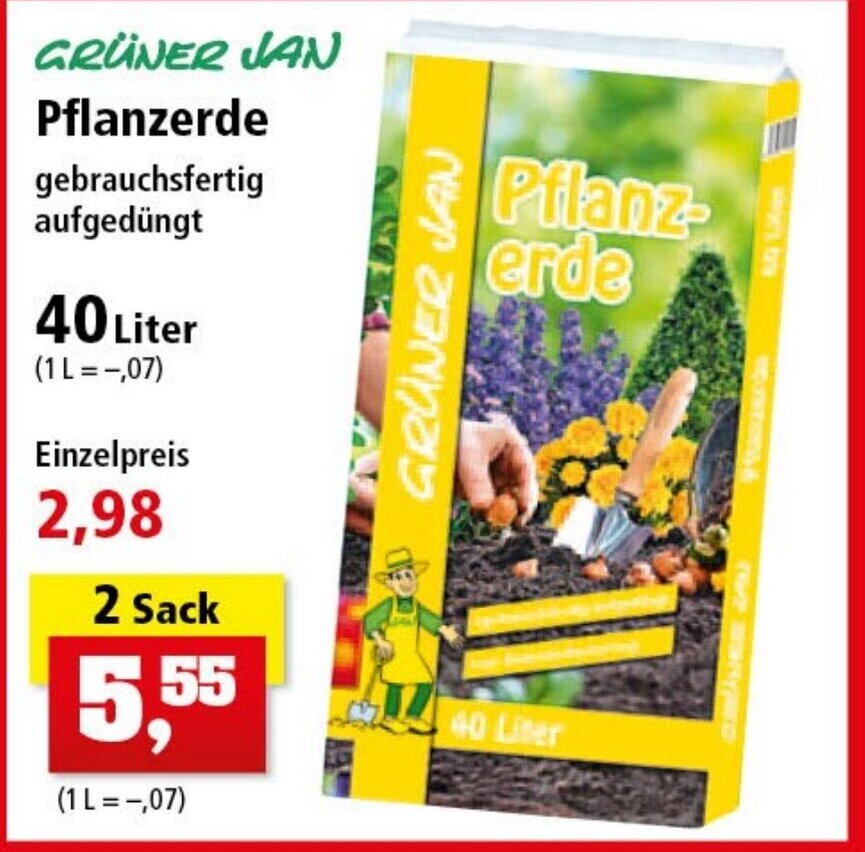 Grüner Jan Pflanzerde 40 Liter Angebot bei Thomas Philipps