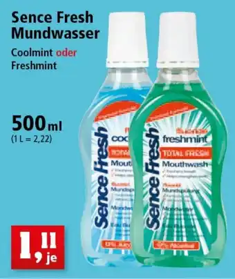 Thomas Philipps Sence Fresh Mundwasser Coolmint oder Freshmint 500 ml Angebot