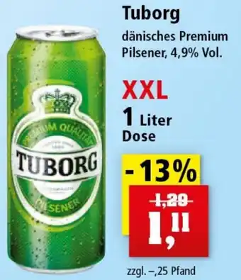 Thomas Philipps Tuborg Dänisches Premium Pilsener XXL 1 Liter Dose Angebot